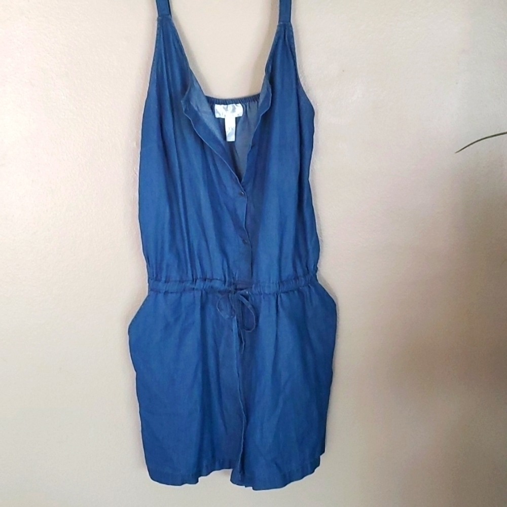 Denim look shorts romper size 1x